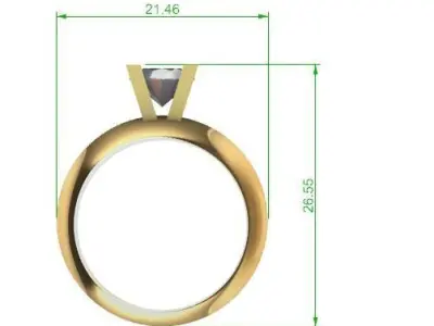 One gem woman ring Anillo mujer de una gema  3D print model