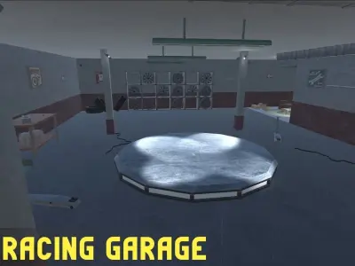 Vintage Racing Garage Low-poly 3D model