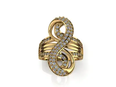 modern diamond luxury ring 3D print model