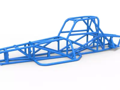 Frame of Supermodified front engine race car V4 Scale 1 to 25 3D print model