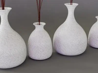 White Pots 3D model