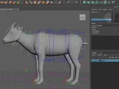 Bighorn Sheep 3 in 1 Male Female Kid Low-poly 3D model