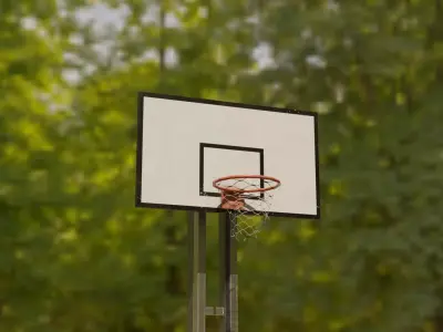 Outdoor Basketball Hoop Low-poly 3D model