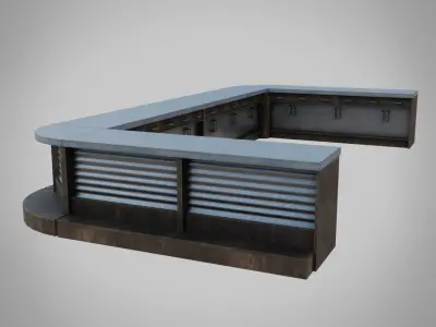 Bar table Low-poly 3D model