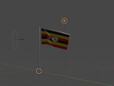 Uganda Flag Free 3D model
