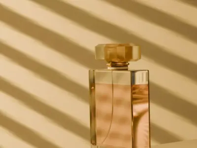 Perfume Bottle 3D Model  Cosmetic Glass Bottle with Cap Free 3D model