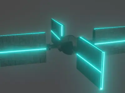 Space station Free low-poly 3D model
