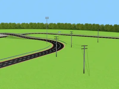 Racing Track Kit with Detached Side Wall 3D Model 2025 Low-poly 3D model