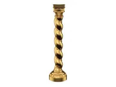 Solomonic Column Gold 3D model