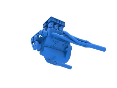 Engine of Vintage Supermodified stock car V3 Scale 1 to 25 3D print model