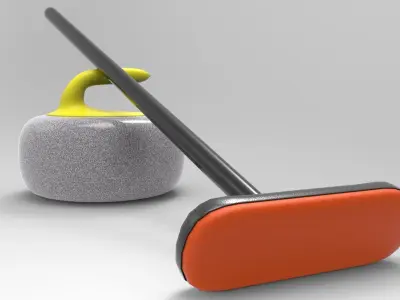 Curling Equipment Low-poly 3D model