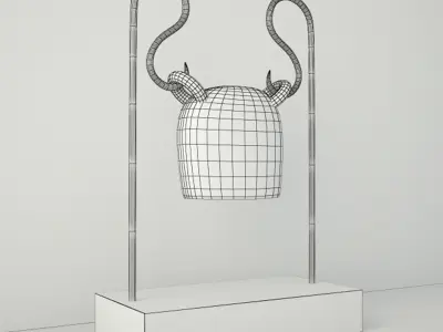 19th Century Burmese Bronze Bell 3D model