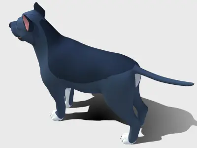 Cartoon Dog - Pitbull Low-poly 3D model