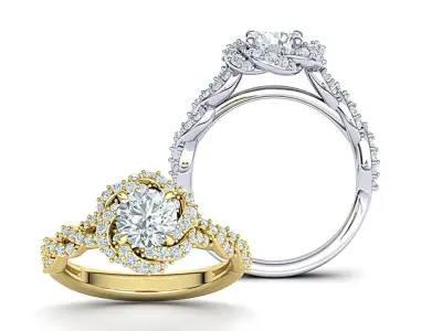 Weaving Halo Engagement ring 3dmodel 3D print model
