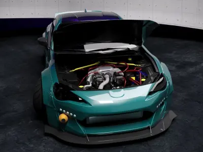 TOYOTA GT 86 ROCKETBUNNY  3D MODEL  Low-poly 3D model