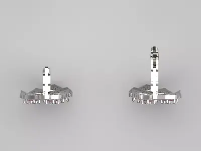 Sparkling Leaves Drop stl 3d Earrings model je0045 3D print model