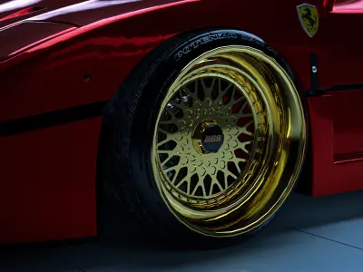 Ferrari F40 Low-poly 3D model