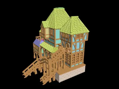 Medieval House 30 3D print model 3D model