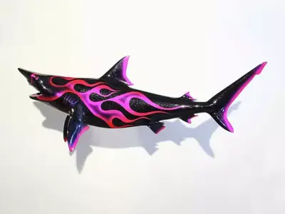 Flame Neon Blaze Shark toy 3D print model