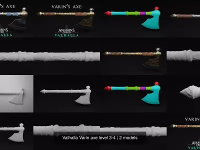 Valhalla Varin axe level 3-4 3D Model Collection