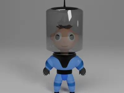 Astronaut cartoon character Free 3D model