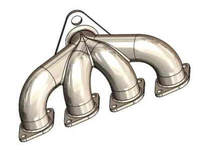 manifold model stainless steel exhaust 3D print model