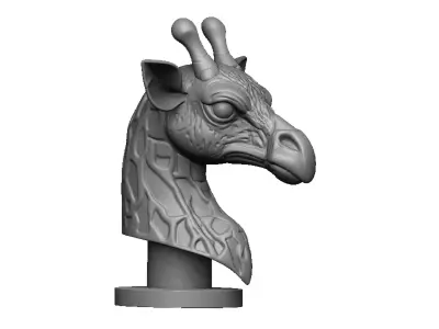 giraffe head 3D print model
