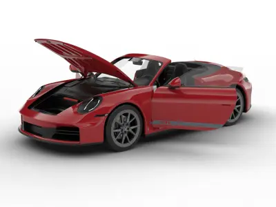 Porsche 911 Carrera T Cabrio 2025 HQ 3d model 3D model