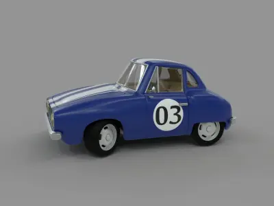 Cartoon Camaro Race Car Low-poly 3D model