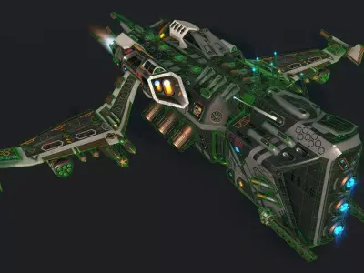 Spacecraft 01 Modular Pack Low-poly 3D model