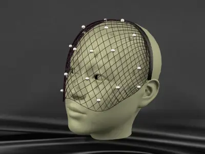 Hoop with web  beads 3D model