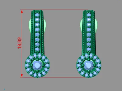 Women Earrings 3DM STL Womens Earring Renders 3D print models   3D print model 25