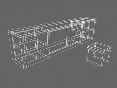Storage Cabinet  low poly 3D model