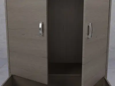 Wooden cabinet modern 3D model