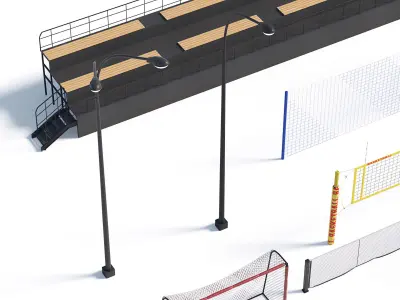 Sports furniture and gates Hq 3D model