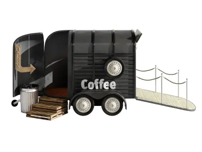 Coffee truck set 3 3D model