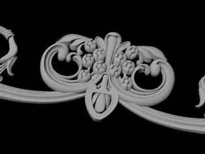 Central decor ornament for furniture 3D model 307