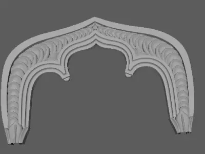 Central decor ornament for furniture 3D model 251
