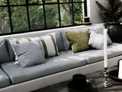 full interior scene with Garden for kit bashing and staging 3D model