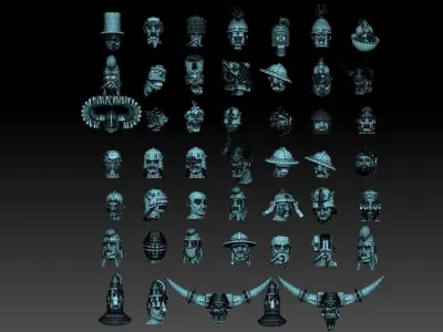 Head Megapack no 2 3D print model