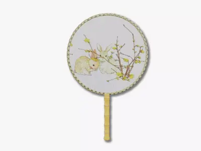 Hand fan Low-poly 3D model