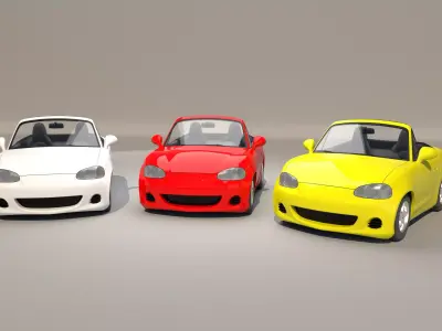 Car cartoon 01 - rig 3D model
