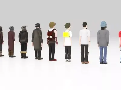 Character  pack Man 02  Rigged  Low-poly 3D model