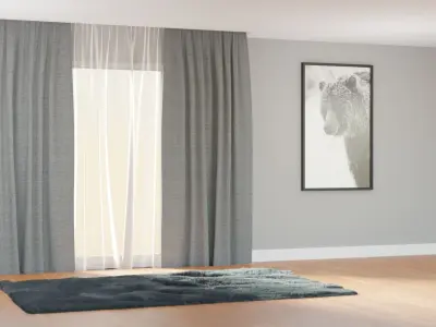 Curtains modern interior - model 1 Free 3D model