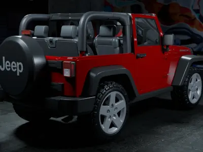 Jeep Wrangler Low-poly 3D model by SpeedMesh3D
