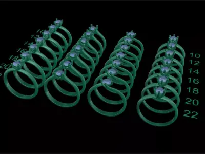 28 solitaire rings  3D print model