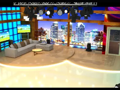 Tv News Program Virtual Studio 001 3D model