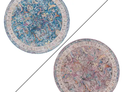Round Rug Set 48 3D model
