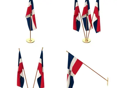 Dominican Republic Flag Pack 3D model