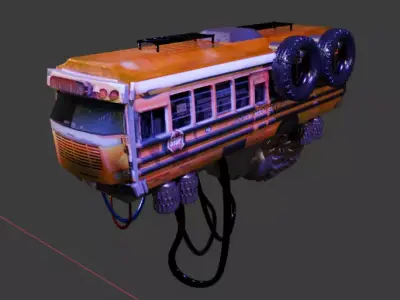 Fantasy Bus modeling Free 3D model